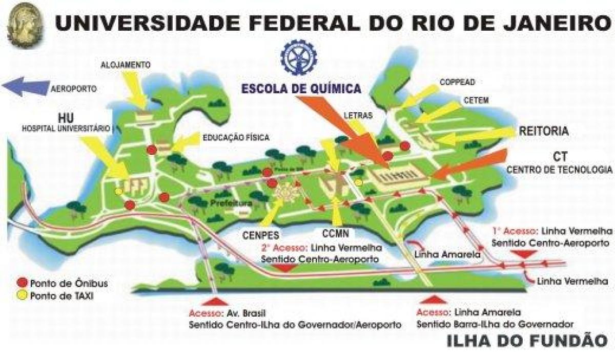 Harta de la universitatea Federală din Rio de Janeiro