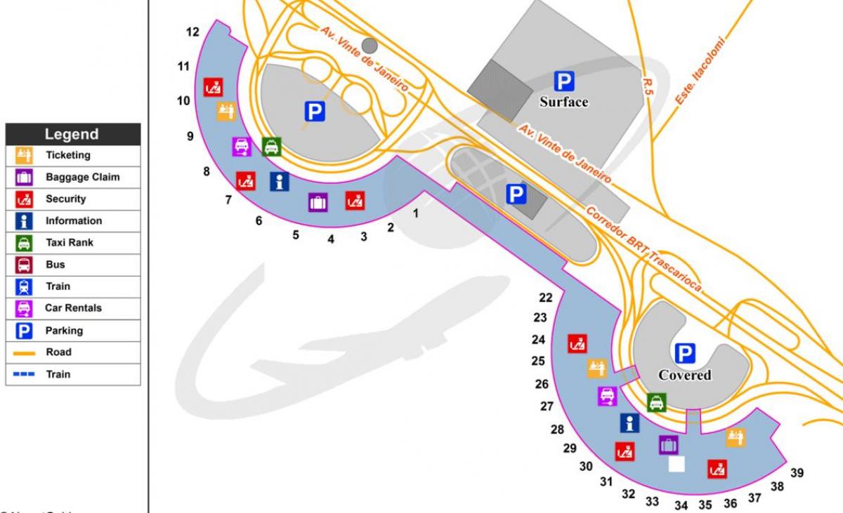Harta de aeroportul Internațional din Rio de Janeiro