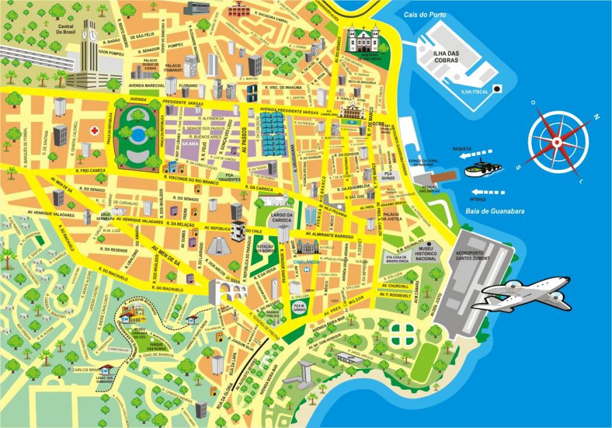 Harta de atracții Rio de Janeiro