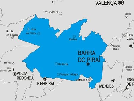 Harta Barra do Pirai municipiului