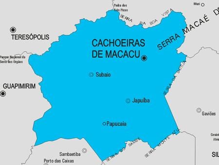 Harta Cachoeiras de Macacu municipiului