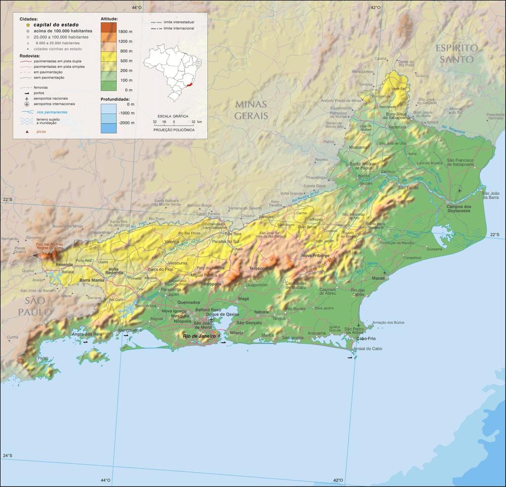 Harta geografică Rio de Janeiro