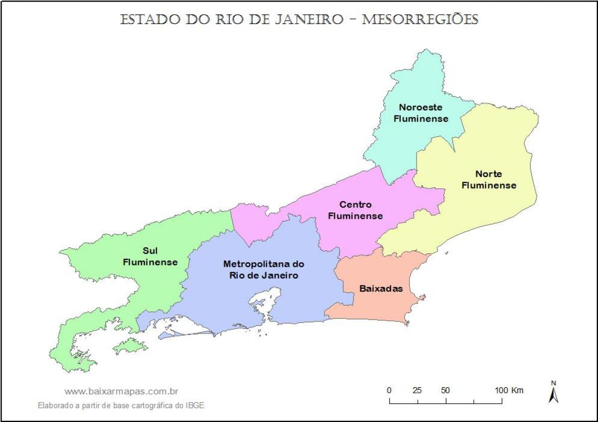 Harta mesoregions Rio de Janeiro