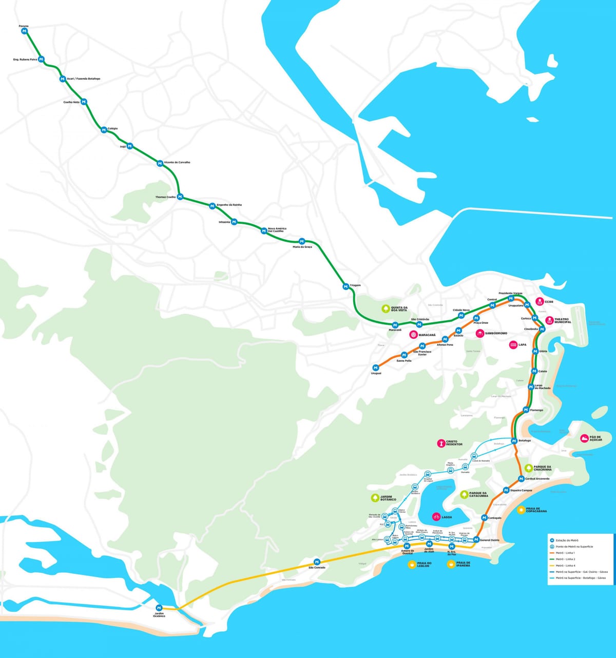 Hartă de metrou din Rio de Janeiro