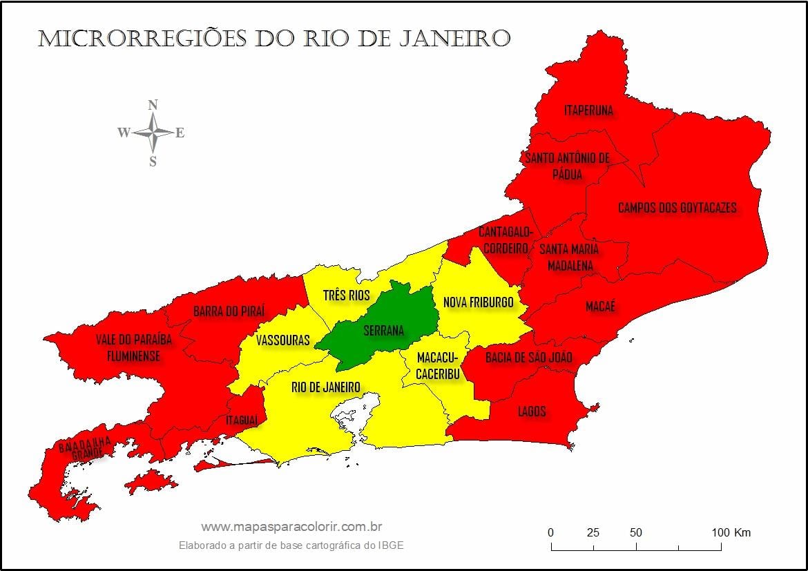 Harta micro-regiuni din Rio de Janeiro