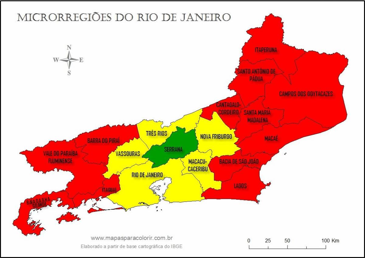 Harta micro-regiuni din Rio de Janeiro