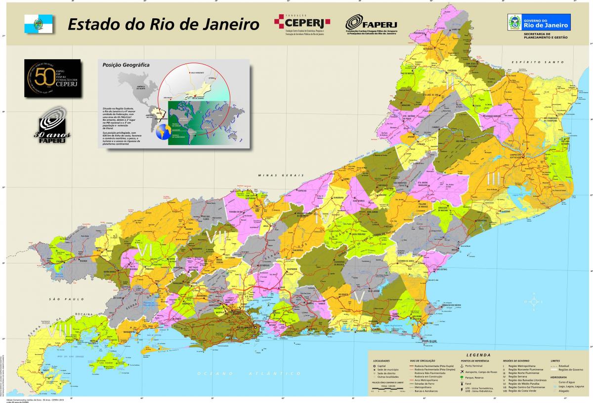 Harta de municipalități din Rio de Janeiro