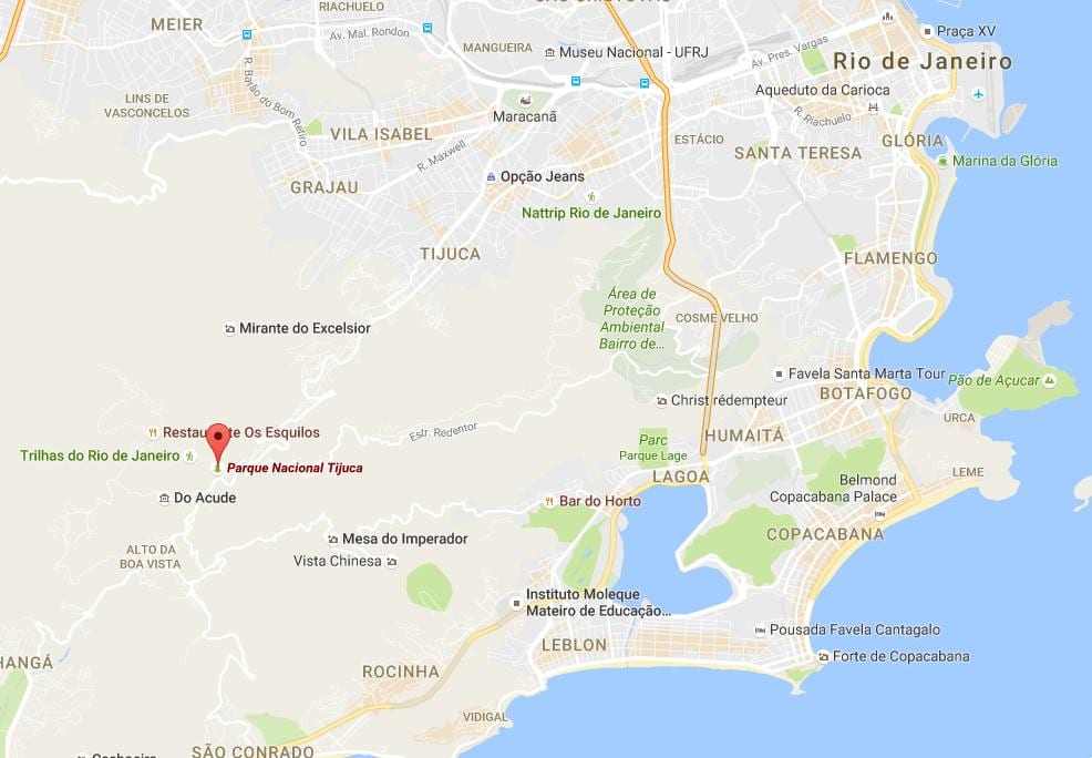 Harta parcul national Tijuca