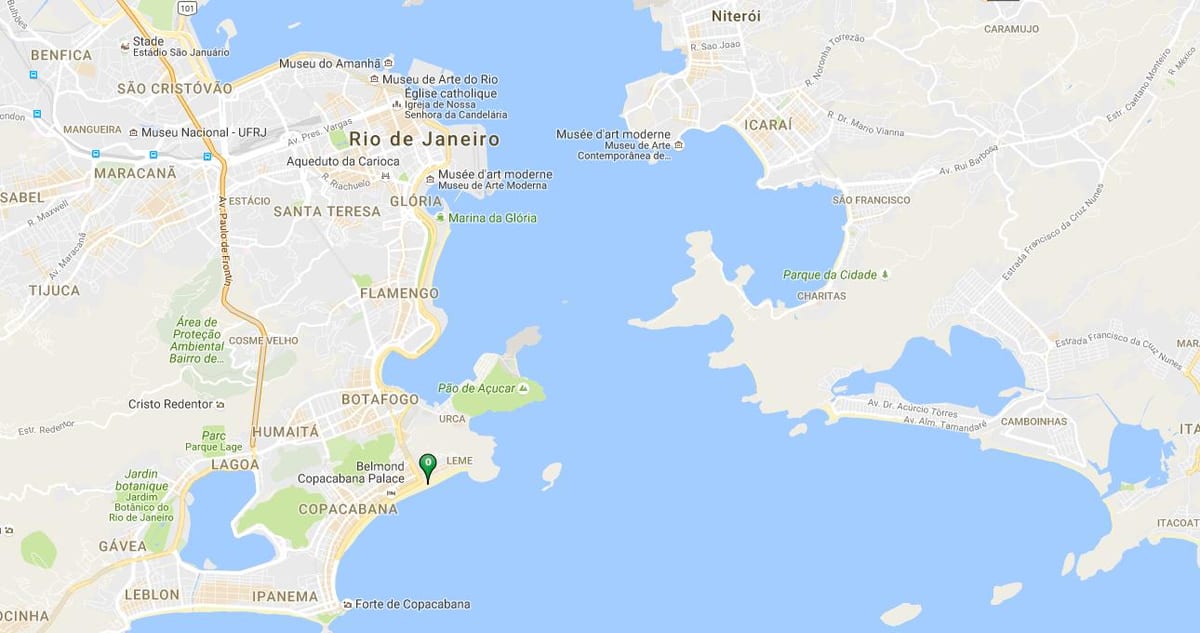 Harta de pe plaja Copacabana