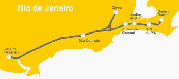 Harta de la Rio de Janeiro metrou - Linia 4