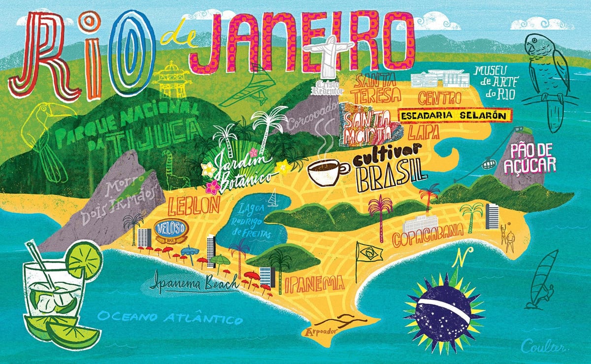 Harta de la Rio de Janeiro tapet