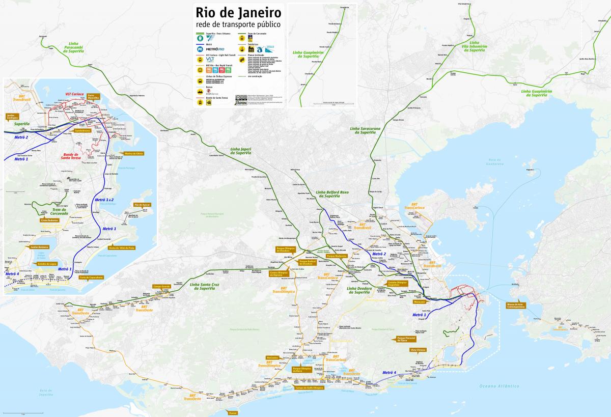 Harta de la Rio de Janeiro transport