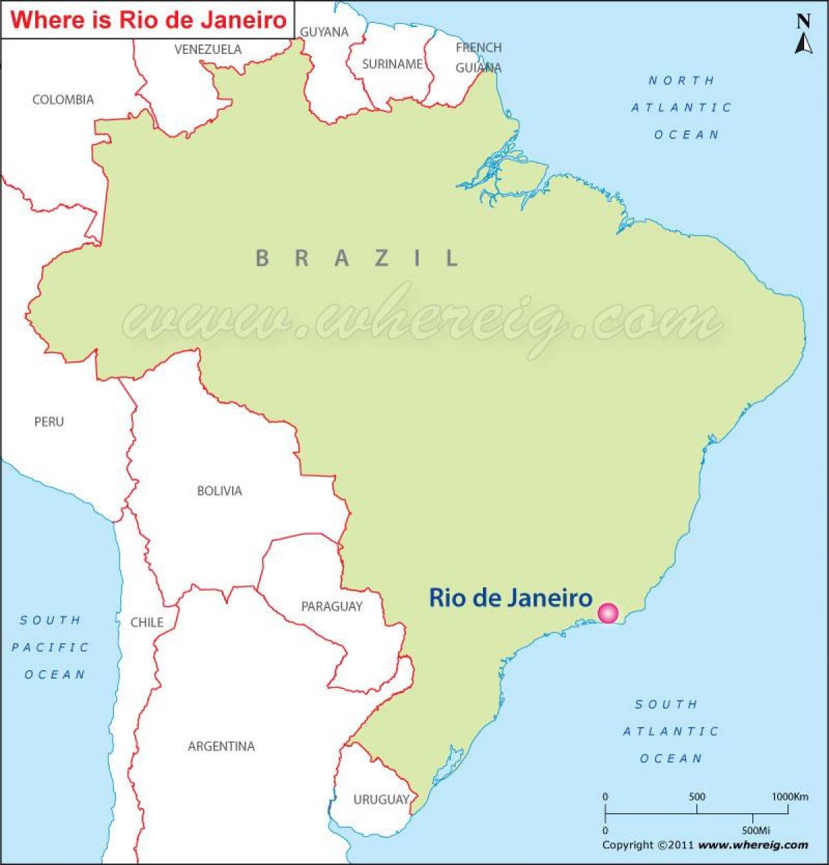 Harta de la Rio de Janeiro în Brazilia