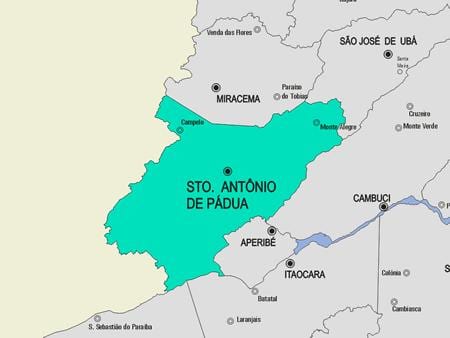 Harta Santo Antônio de Pádua municipiului