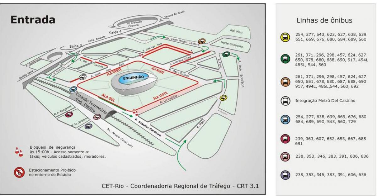 Harta stadion Engenhão transporturi