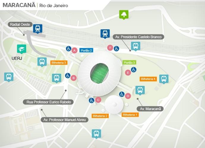 Harta stadionul Maracana accès