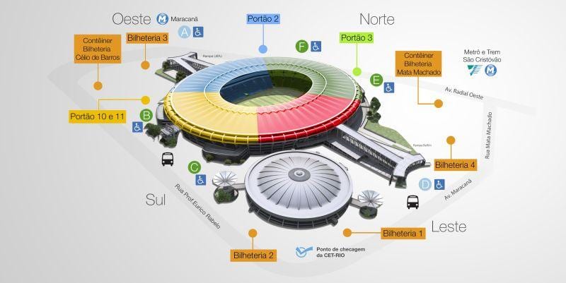 Harta de pe stadionul Maracana