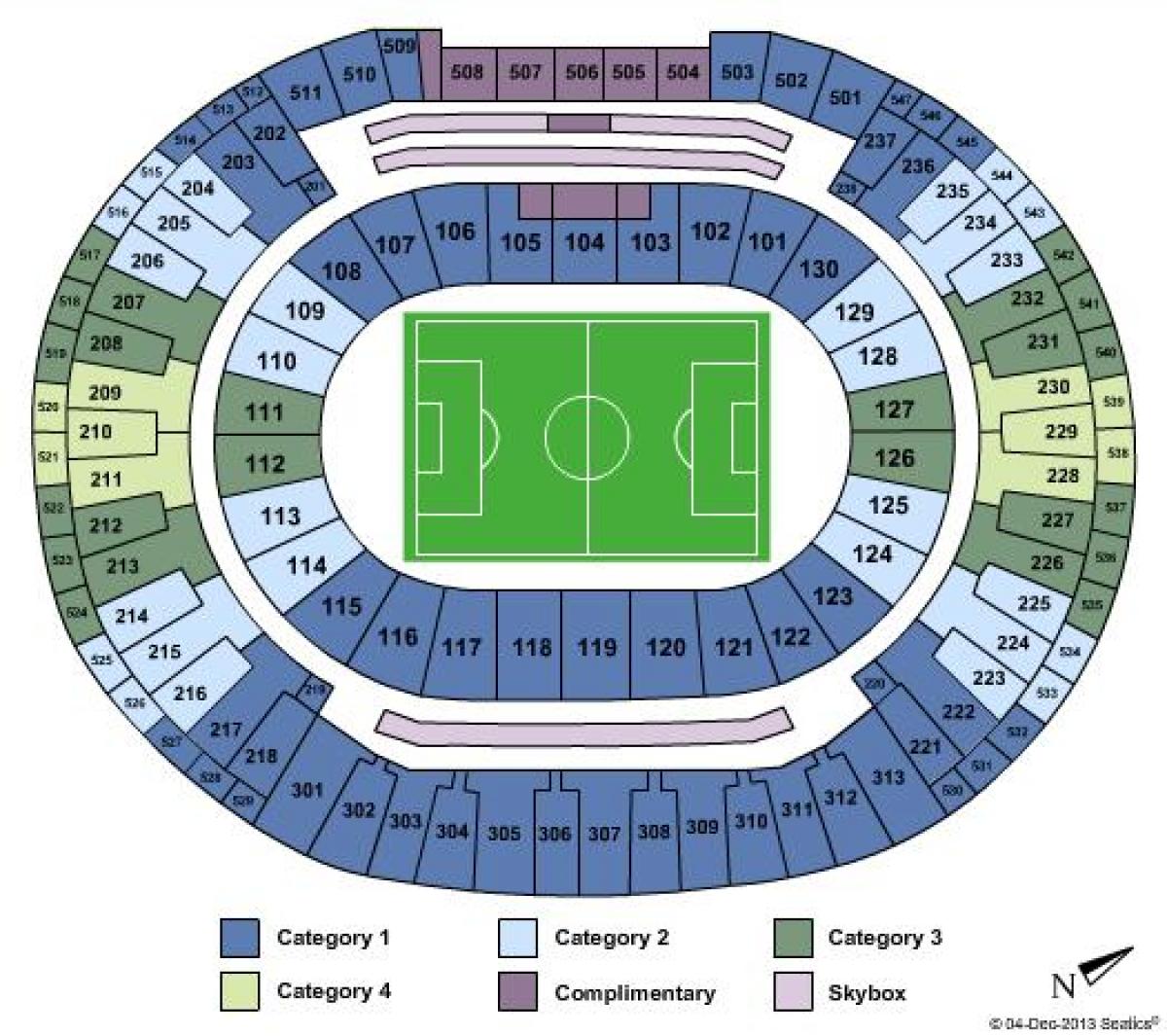 Harta stadionul Maracana sièges