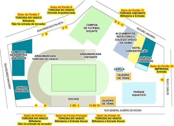 Harta de stadionul San Januário