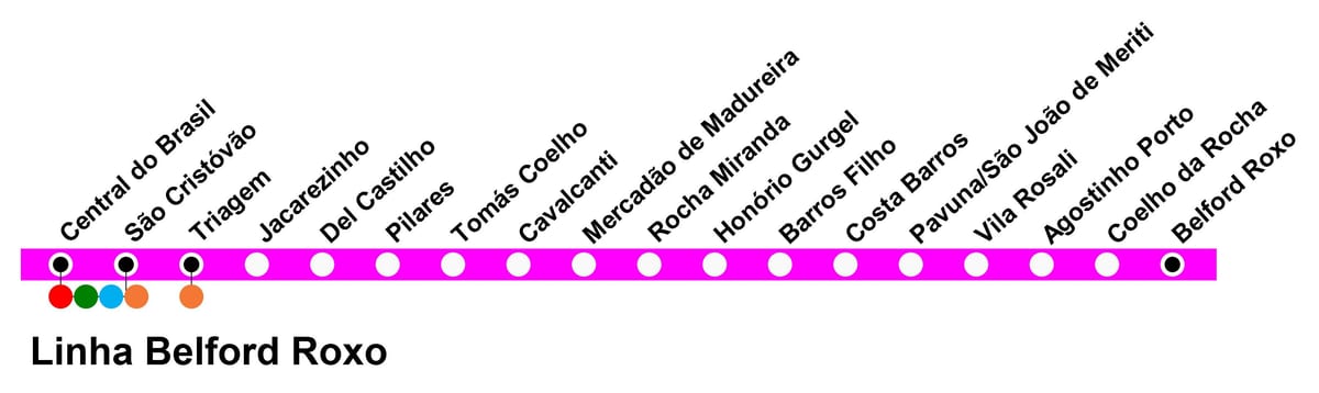 Harta SuperVia - Line Belford Roxo
