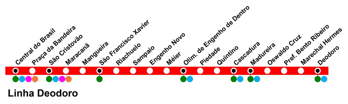Harta SuperVia - Line Deodoro