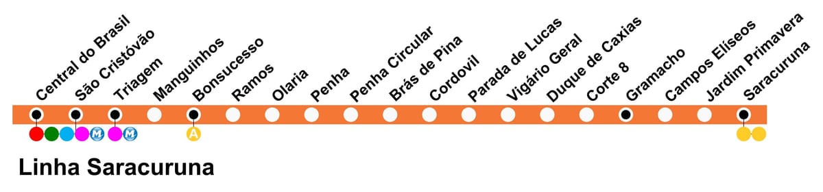 Harta SuperVia - Line Saracuruna