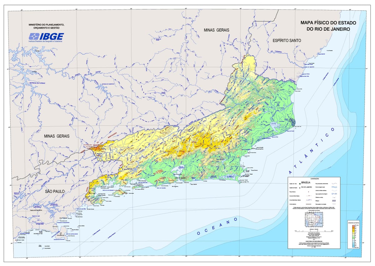 Harta topografică din Rio de Janeiro