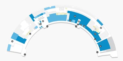 Harta de aeroport Galeão Terminal 1 Nivel 2