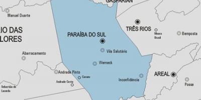 Harta Paraiba do Sul municipiului