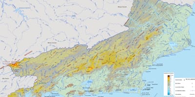 Harta de relief de stat din Rio de Janeiro