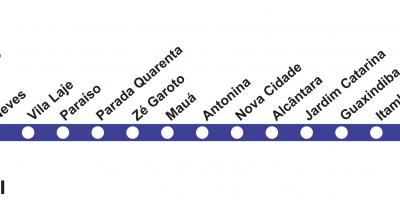 Harta de la Rio de Janeiro metrou - Linia 3 (albastru)