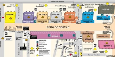 Harta Sambodromo din Rio de Janeiro