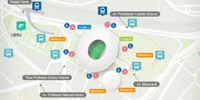 Harta stadionul Maracana accès