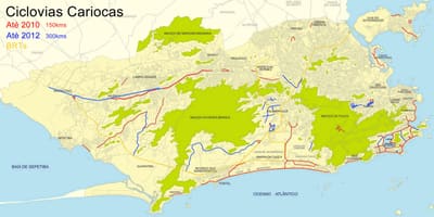 Harta de trasee de biciclete de la Rio de Janeiro